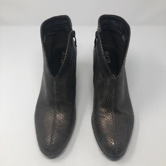 Ara Luftpolster Snake Faux Leather Copper Booties - Picture 3 of 10